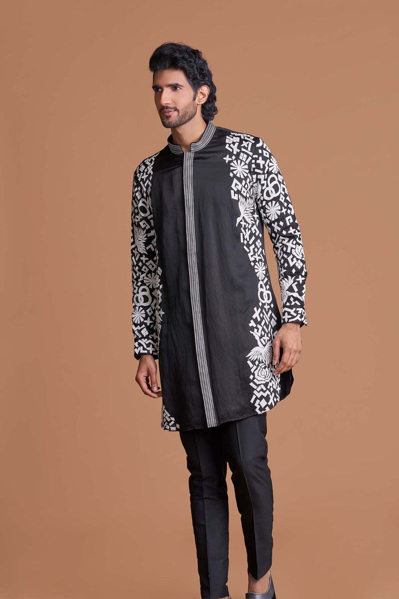 Black Applique kurta set