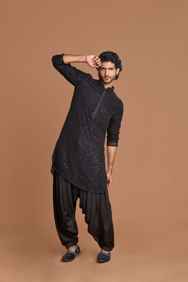 Black Cut-dana Dhoti set