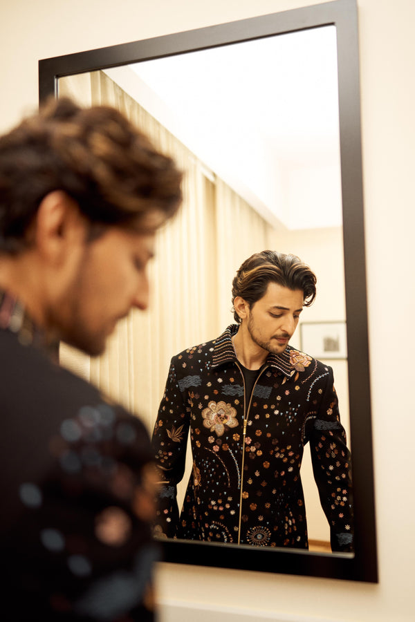 Darshan Rawal In Now Or Never Floral Bomber Jacket