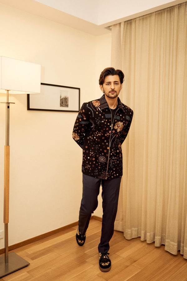 Darshan Rawal In Now Or Never Floral Bomber Jacket