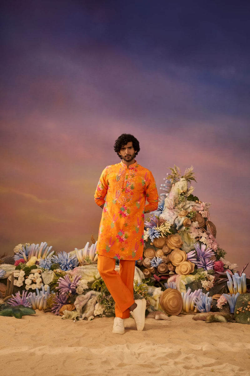 ORANGE KURTA SET